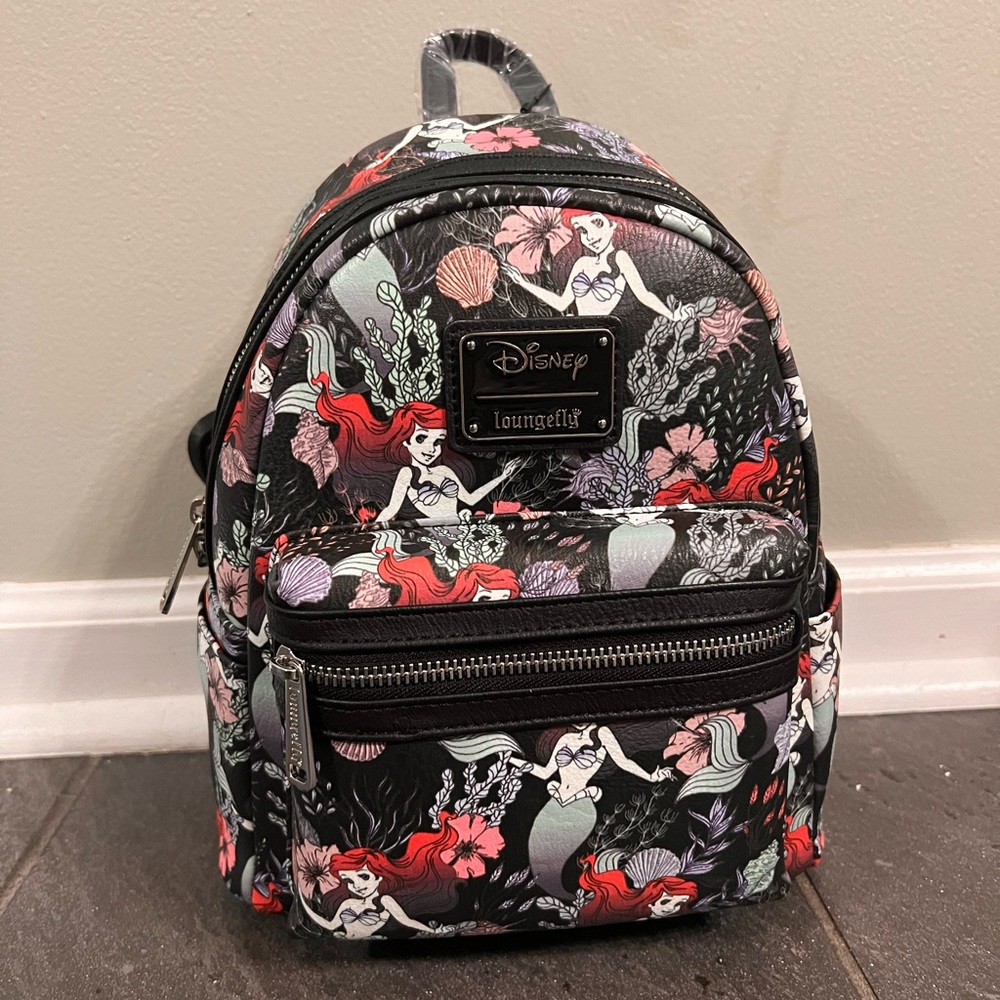 Disney Loungefly Funko black mini backpack Ariel Little Mermaid